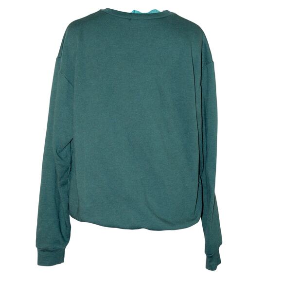 American Apparel Green Fleece Graphic Smiley Rhinestone Sweatshirt M - Picture 2 of 4